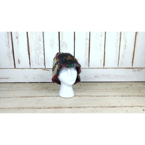Vintage woven hemp hat/knit hemp skull cap/hemp beanie/Nepal/boho/hipppie hat - Picture 1 of 9